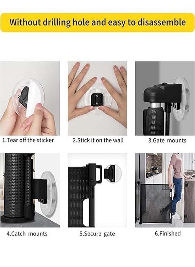 MBUYS MALL Baby Gate for Stairs No Drill, Punch Free Retractable Baby Gates Extends Reractable Dog Gate for Doorways, Stair Gate for Outdoor, Indoor, Hallways, Deck, Porch-Black (''33x55'') - Image 4